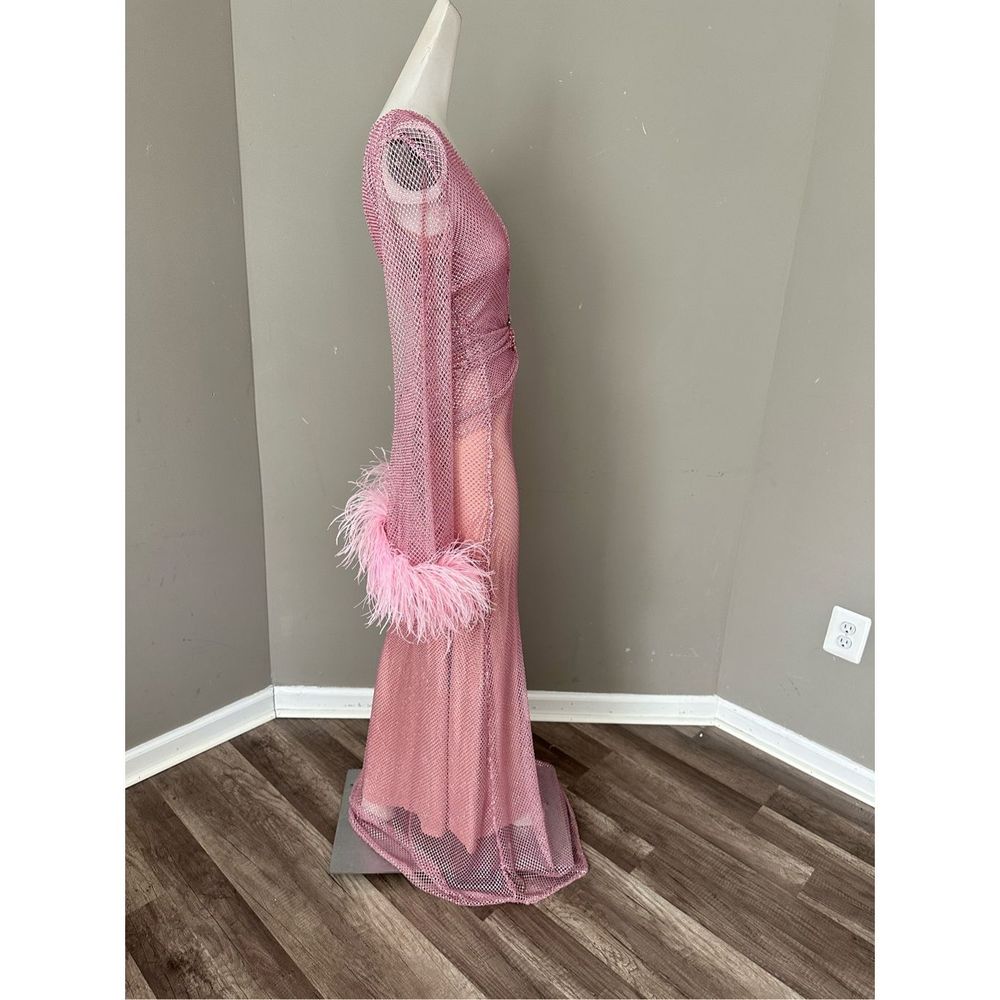 PATBO Feather-trimmed crystal-embellished mesh maxi dress - Picture 12 of 15